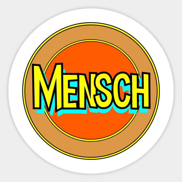 Yiddish: Mensch Sticker by Retro-Matic